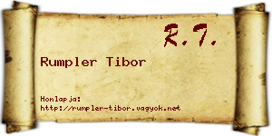 Rumpler Tibor névjegykártya